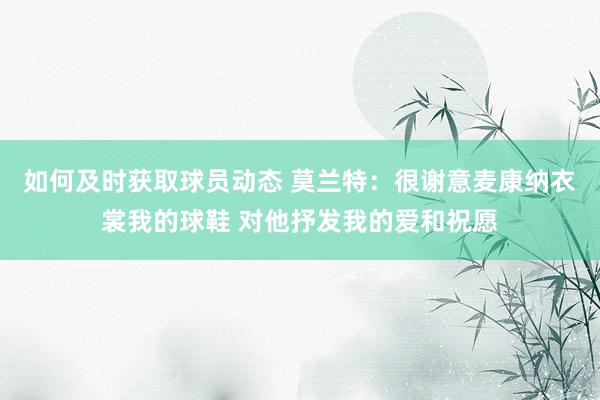 如何及时获取球员动态 莫兰特：很谢意麦康纳衣裳我的球鞋 对他抒发我的爱和祝愿