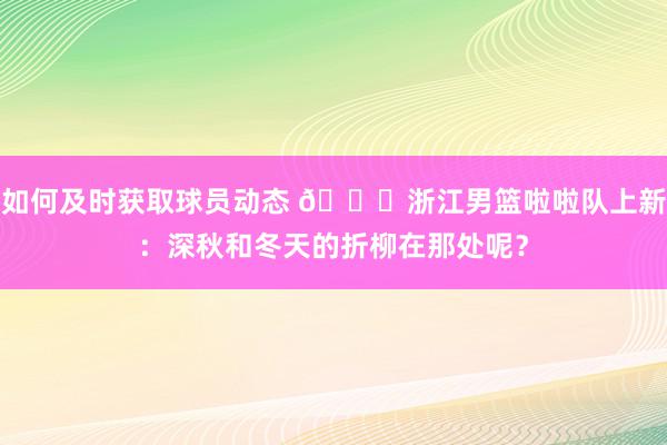 如何及时获取球员动态 😍浙江男篮啦啦队上新：深秋和冬天的折柳在那处呢？