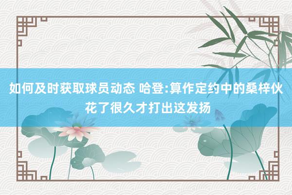 如何及时获取球员动态 哈登:算作定约中的桑梓伙 花了很久才打出这发扬