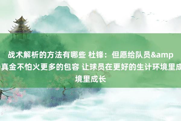 战术解析的方法有哪些 杜锋：但愿给队员&锤真金不怕火更多的包容 让球员在更好的生计环境里成长