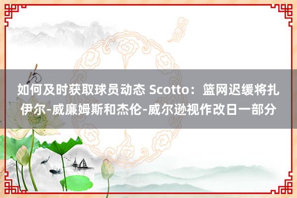 如何及时获取球员动态 Scotto：篮网迟缓将扎伊尔-威廉姆斯和杰伦-威尔逊视作改日一部分