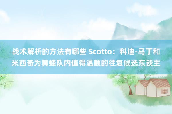 战术解析的方法有哪些 Scotto：科迪-马丁和米西奇为黄蜂队内值得温顺的往复候选东谈主